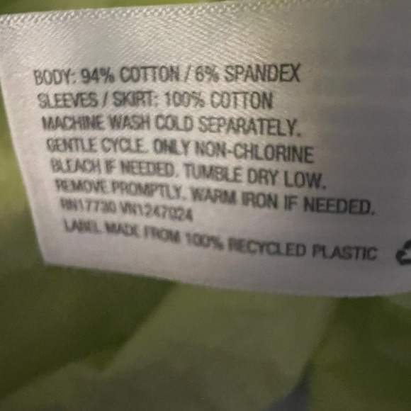 a new day Lime Green Puff Sleeve Knit Dress Knee Legnth w/ Pockets XL - Picture 8 of 8